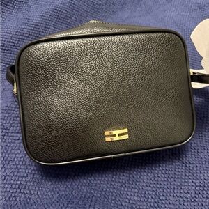 H by Halston Black Crossbody Bag with Gold Accents